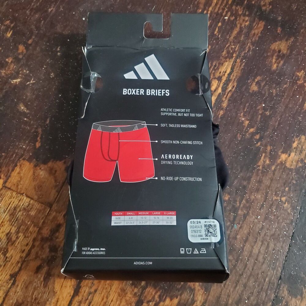 4-pack of adidas Youth Microfiber Long Boxer Briefs msrp $40